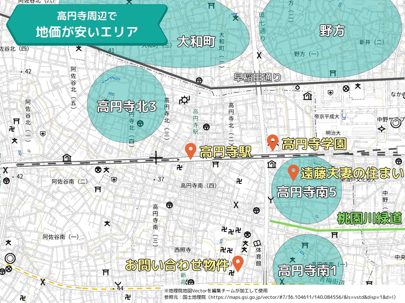 高円寺の地図